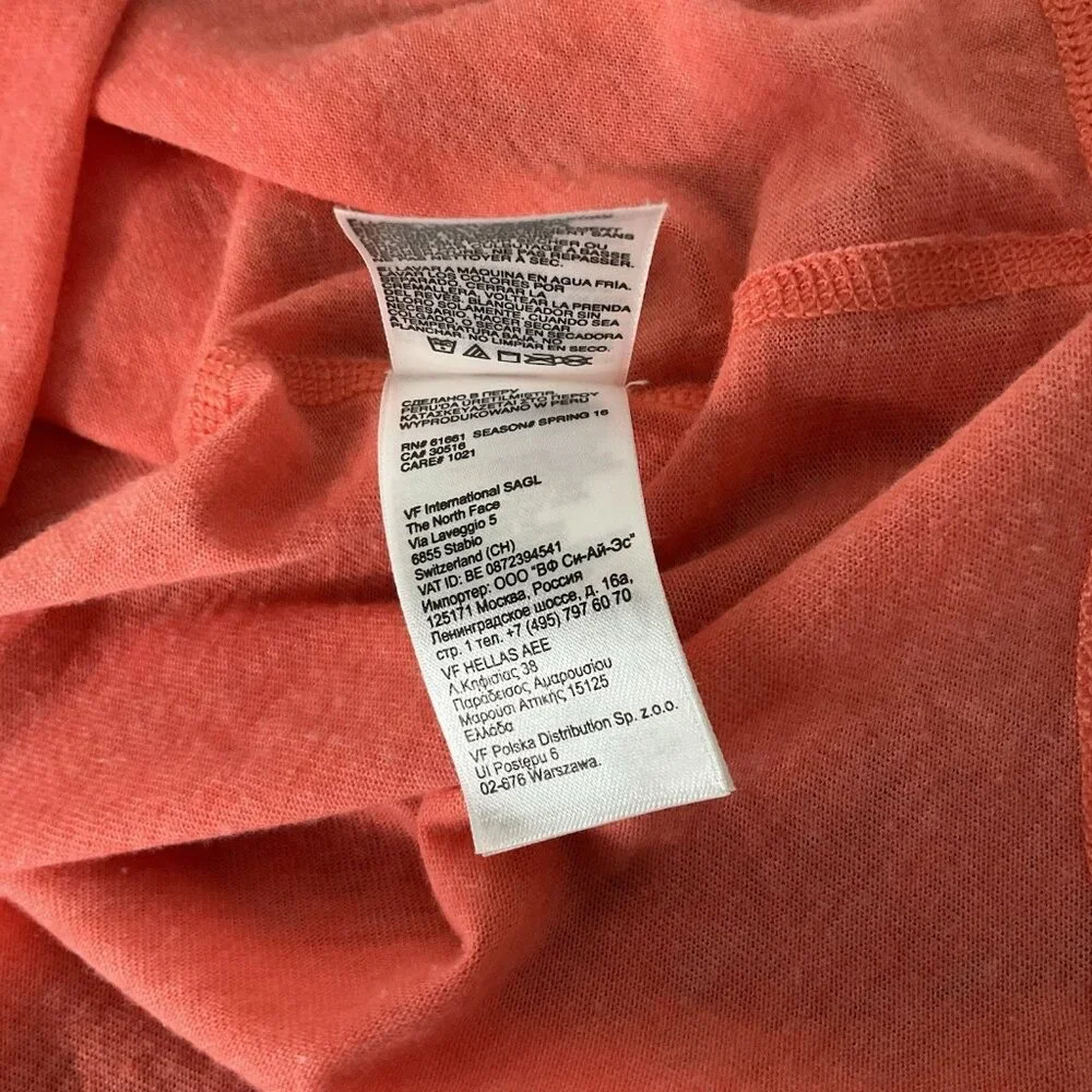 The North Face Womens Sz M Short Sleeve Shirt Orange Top Half Dome Logo‎ - Picture 6 of 10